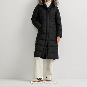 Women's eddie Bauer Down parka Black Puffer Coat  size M